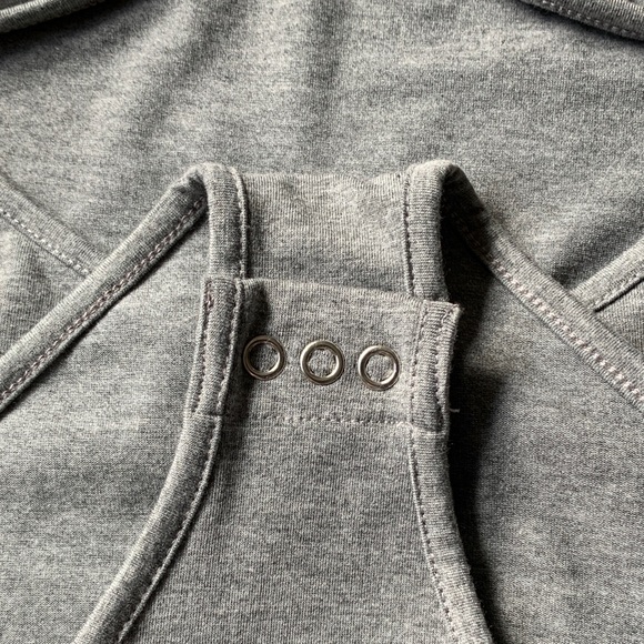 Topshop Gray Halter Bodysuit with Cut-Out and Stud Design - Picture 5 of 7